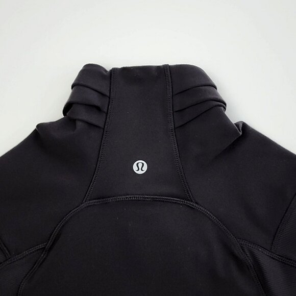 Lululemon Bhakti Yoga Jacket Black Assymetical Double Zipper High Collar Size 6 - Picture 9 of 14
